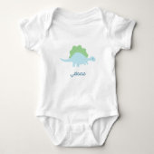 Gepersonaliseerd, dinosaur baby naam      romper (Voorkant)