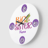 Gepersonaliseerd Dinosaur Big Sister Wall Clock Grote Klok (Hoek)