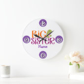 Gepersonaliseerd Dinosaur Big Sister Wall Clock Grote Klok (Huis)
