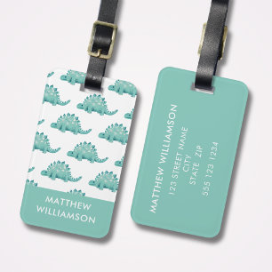 Gepersonaliseerd Dinosaur-patroon Bagagelabel
