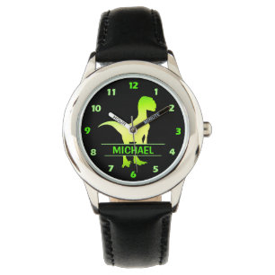 Gepersonaliseerd dinosaur Velociraptor Green Watch Horloge