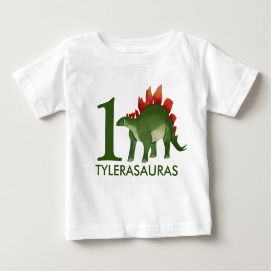 Gepersonaliseerd dinosaurus Shirt op de eerste ver (Voorkant)