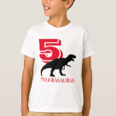 Gepersonaliseerd dinosaurus Shirt op de vijfde ver (Voorkant)