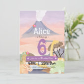 Gepersonaliseerd dinosaurus-thema 6e verjaardagsfe kaart (Staand voorkant)