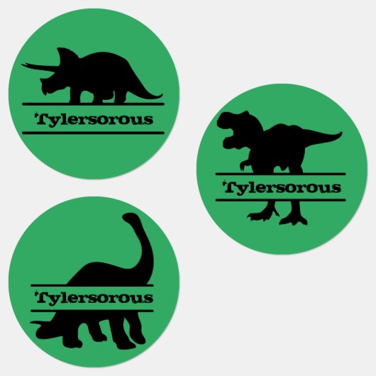 Gepersonaliseerd dinosaurusnaam Groen Schooletiket Labels (Groep)