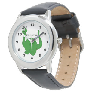 Gepersonaliseerd dinosaurusontwerp horloge