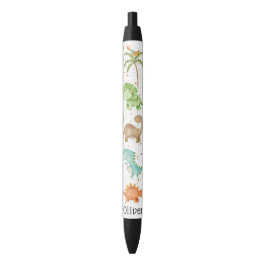 Gepersonaliseerd dinosaurussen Kinder zwarte pen