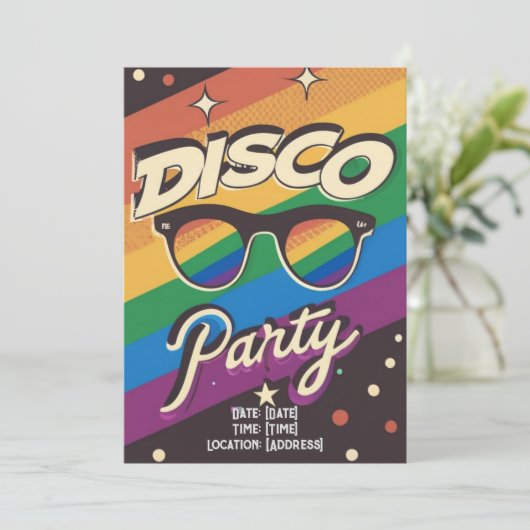 Gepersonaliseerd Disco Gay Party Kaart (Staand voorkant)