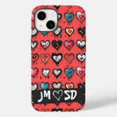 Gepersonaliseerd distressed heart graffiti Valenti Case-Mate iPhone Case (Achterkant)
