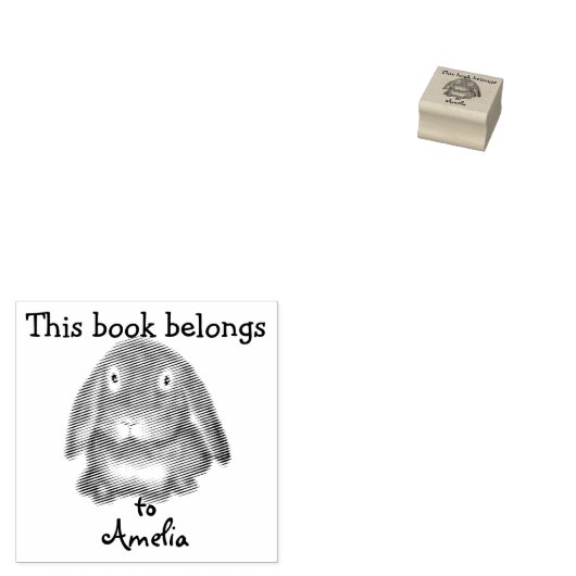 Gepersonaliseerd - Dit boek behoort toe - Rabbit Rubberstempel (Gestempeld)
