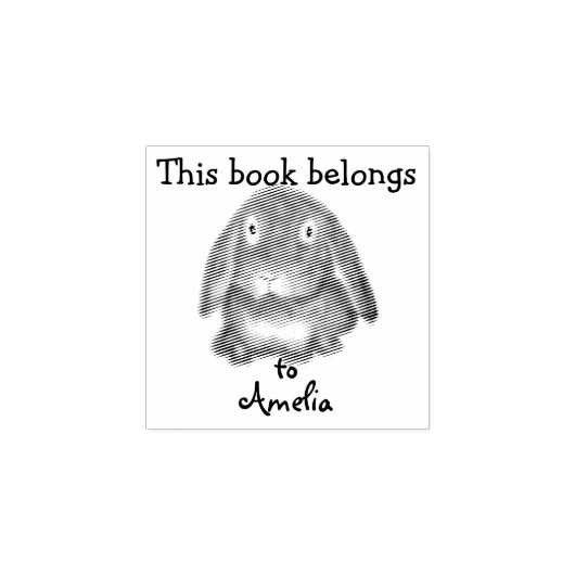 Gepersonaliseerd - Dit boek behoort toe - Rabbit Rubberstempel (Afrduk)