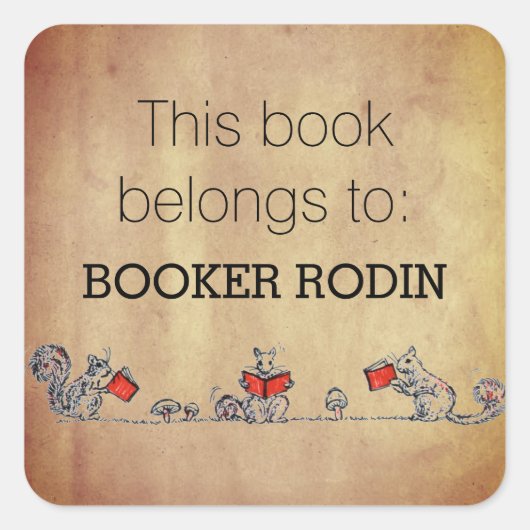 Gepersonaliseerd Dit boek behoort tot Bookplate Sc Vierkante Sticker (Voorkant)