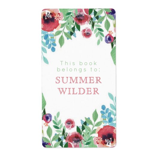 Gepersonaliseerd Dit boek behoort tot Floral Bookp Etiket (Voorkant)