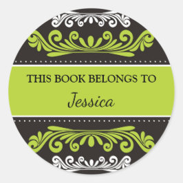 Gepersonaliseerd Dit boek is van Green Ronde Sticker