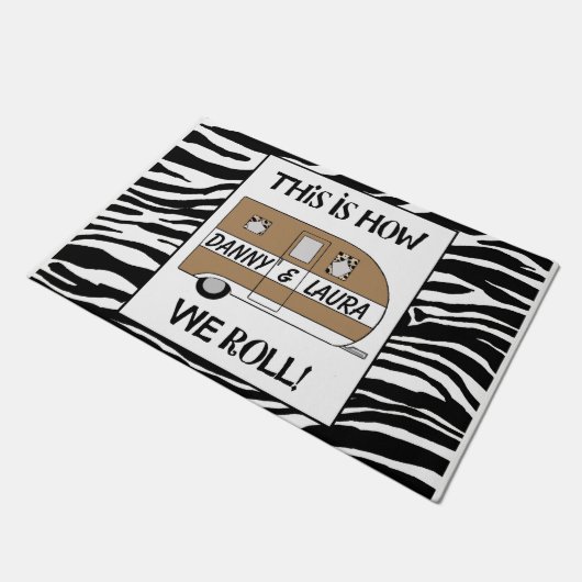 Gepersonaliseerd "Dit is hoe we rollen" Doormat Deurmat (Schuin)