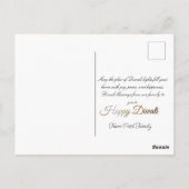 Gepersonaliseerd Diwali-Briefkaart Briefkaart (Achterkant)