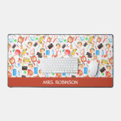 Gepersonaliseerd docent cadeau Waterverf patroon Bureaumat (Keyboard & Muis)