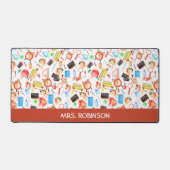 Gepersonaliseerd docent cadeau Waterverf patroon Bureaumat (Voorkant)