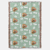 Gepersonaliseerd Dog Pet Foto & Naam Sage Groen Deken (Voorkant Verticaal)