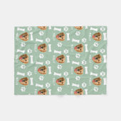 Gepersonaliseerd Dog Pet Foto & Naam Sage Groen Fleece Deken (Voorkant (Horizontaal))