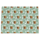 Gepersonaliseerd Dog Pet Foto & Naam Sage Groen Groot Cadeauzakje (Voorkant)