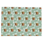 Gepersonaliseerd Dog Pet Foto & Naam Sage Groen Groot Cadeauzakje (Achterkant)