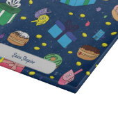 Gepersonaliseerd donkerblauw Chanoeka patroon Snijplank (Hoek)