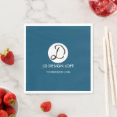 Gepersonaliseerd Donkerblauw Cocktailservet met Lo Servet (Insitu)