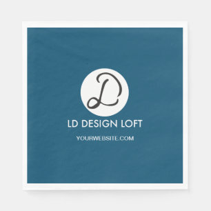 Gepersonaliseerd Donkerblauw Cocktailservet met Lo Servet