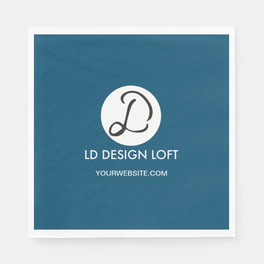 Gepersonaliseerd Donkerblauw Cocktailservet met Lo Servet (Voorkant)