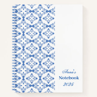 Gepersonaliseerd donkerblauw vectorpatroon Notitie Notitieboek