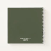 Gepersonaliseerd donkergroen en wit schetsboek notitieboek (Achterkant)