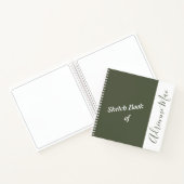 Gepersonaliseerd donkergroen en wit schetsboek notitieboek (Binnen)