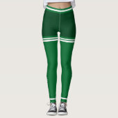 Gepersonaliseerd donkergroen & wit Schattige Leggings (Voorkant)
