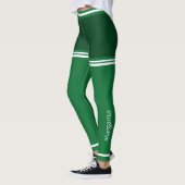Gepersonaliseerd donkergroen & wit Schattige Leggings (Links)