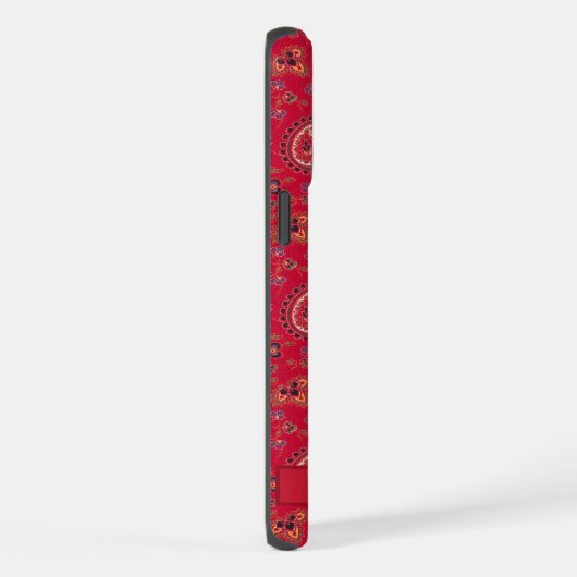 Gepersonaliseerd donkerroze rood maroon paisley pa iPhone hoesje (Rechterkant)