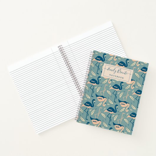 Gepersonaliseerd door Art Deco geïnspireerd Flamin Notitieboek (Binnen)