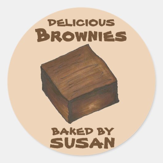 Gepersonaliseerd door Chocolate Brownie Square Ronde Sticker (Voorkant)