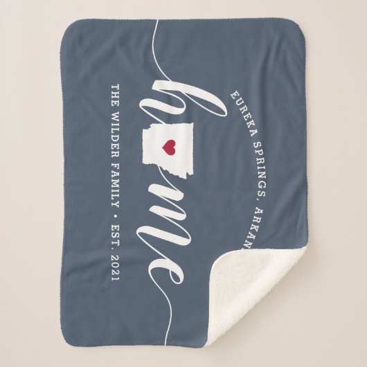 Gepersonaliseerd door de thuisstaat Arkansas Sherpa Deken (Voorkant)