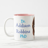 Gepersonaliseerd dr. (Jouw naam) PhD Afstuderen Tweekleurige Koffiemok (Links)