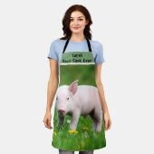 Gepersonaliseerd draairoze roze roze roestvrij schort (Gedragen)