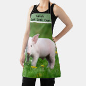 Gepersonaliseerd draairoze roze roze roestvrij schort (Insitu)