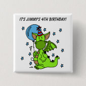 Gepersonaliseerd Dragon Birthday Button (Voorkant)