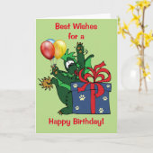 Gepersonaliseerd Dragon Happy Birthday Cadeau Ball Kaart (Gele Bloem)