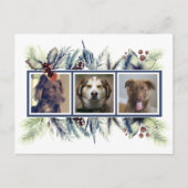 Gepersonaliseerd drie foto's met kerstfeestdag briefkaart (Voorkant)