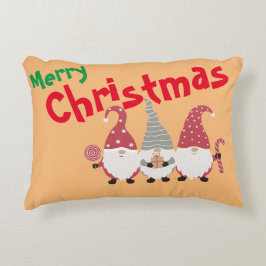 Gepersonaliseerd drie kerst-koepel accent kussen