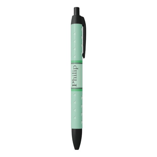 Gepersonaliseerd driehoekspatroon zwarte inkt pen (Achterkant (Verticaal))