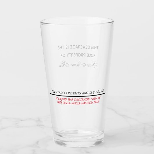 Gepersonaliseerd drink glas met grappige navullijn (Voorkant)