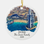 Gepersonaliseerd Dubai Ornament, Reisgeschenk Keramisch Ornament (Voorkant)