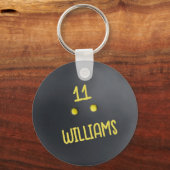 Gepersonaliseerd Dubbel geel punt squash bal metaa Sleutelhanger (Voorkant)